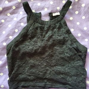 Black Lace Hollister Crop Top Tank